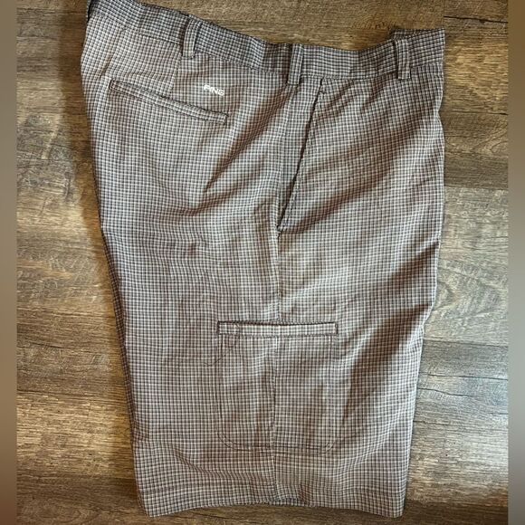 Ping Mens Plaid Cargo Shorts brown/beige Size 38 Flat Front Golf Lightweight - Picture 5 of 11
